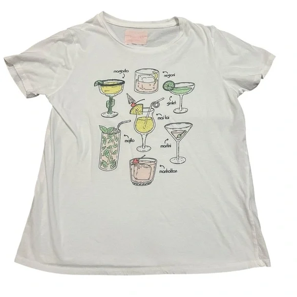 Ban.do• women’s white cotton cocktail T-shirt size medium - Picture 3 of 10